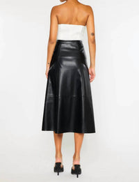 Kancan - Wanda High Rise Faux Leather Long Skirt