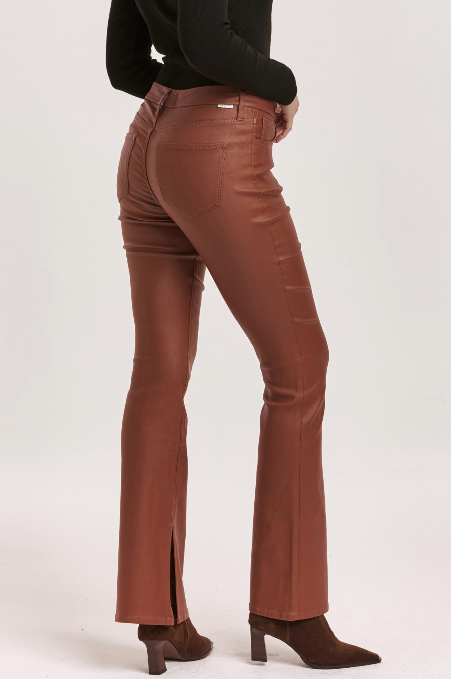 Dear John Denim - Jax Coated Bootcut Jean With Slit