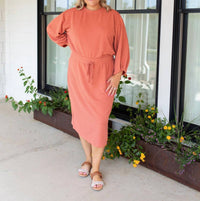 Polagram Cozy Fall Knit Skirt Set in orange - women's skirt