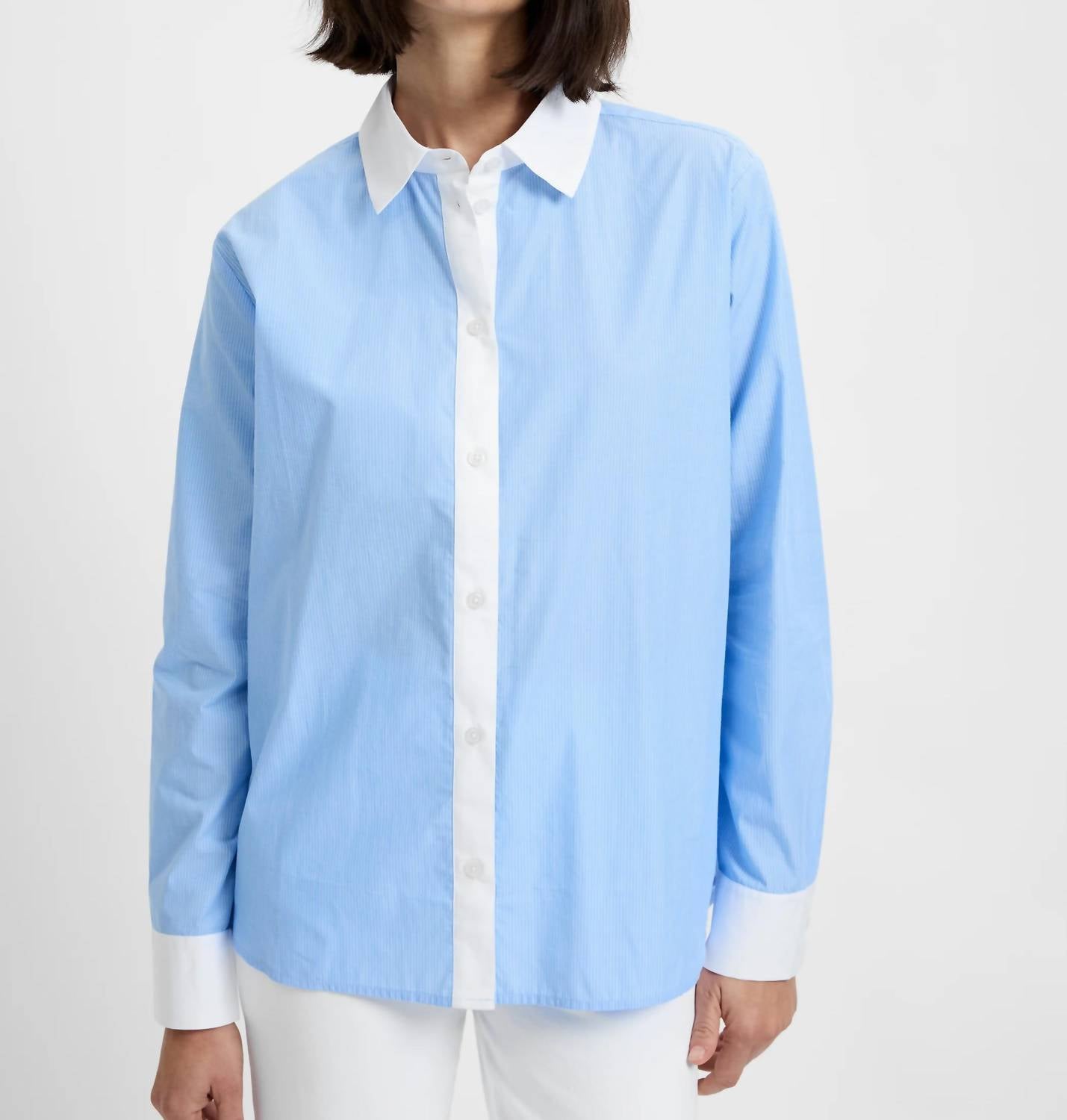 French Connection - Poplin Ticking Contrast Button Down Shirt