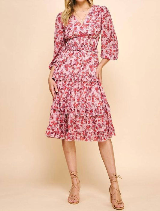 Pinch - Floral Print Tiered Midi Dress