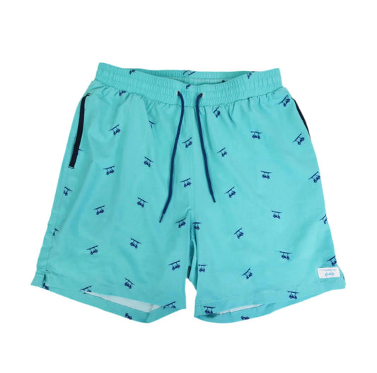 Bald Head Blues - Men's Aruba With Golf Carts Swim Shorts