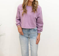 PAPERMOON Back Bow Long Sleeve Knit Sweater in lavender - women's sweater