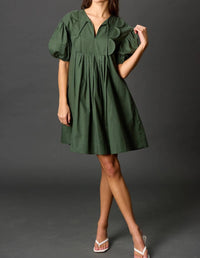 Before You - Poplin Scallop Trim Dress