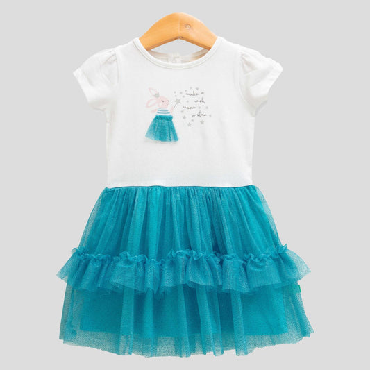 Jus Cubs - Toddler's Glittery Ruffle Tulle Flair Dress