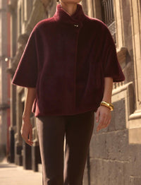 Joseph Ribkoff - Bonded Faux Fur Suede Boxy Jacket