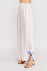 Allie Rose - Alessandra Linen Gingham Bow Shirt & Pant Set