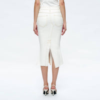 Bayeas - Fishtail Twill Pencil Mdi Skirt
