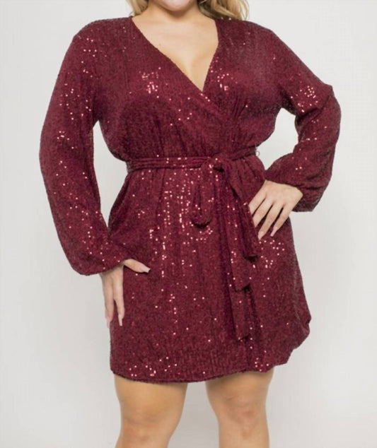 Sequin Wrap Dress