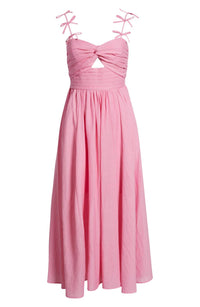 Moon River - Bow Detail Cutout Midi Dress