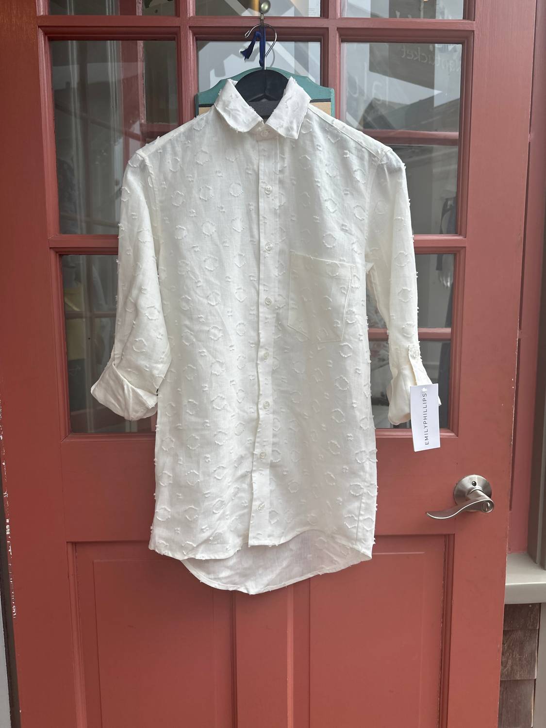 Emily Phillips - Women's Girlfriend Linen Button Down Textured Shirt