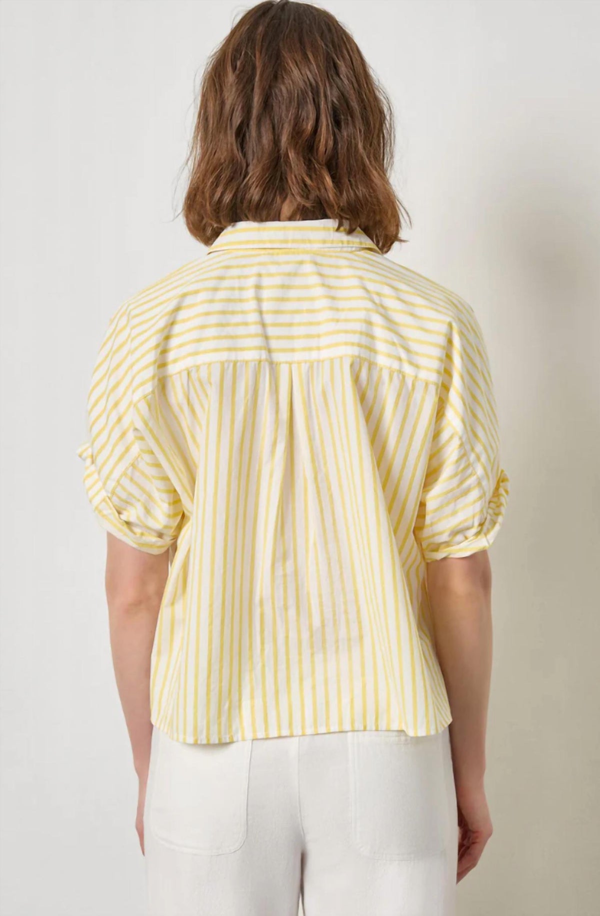 Lilla P - Striped Oversized Button Down Dolman Shirt