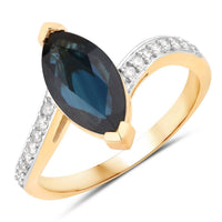 Diana M Jewels Women's Marquise Natural Blue Sapphire Fashion Ring (2.26 Ct) - Classic Plus in 14k yellow gold - women's jewelry