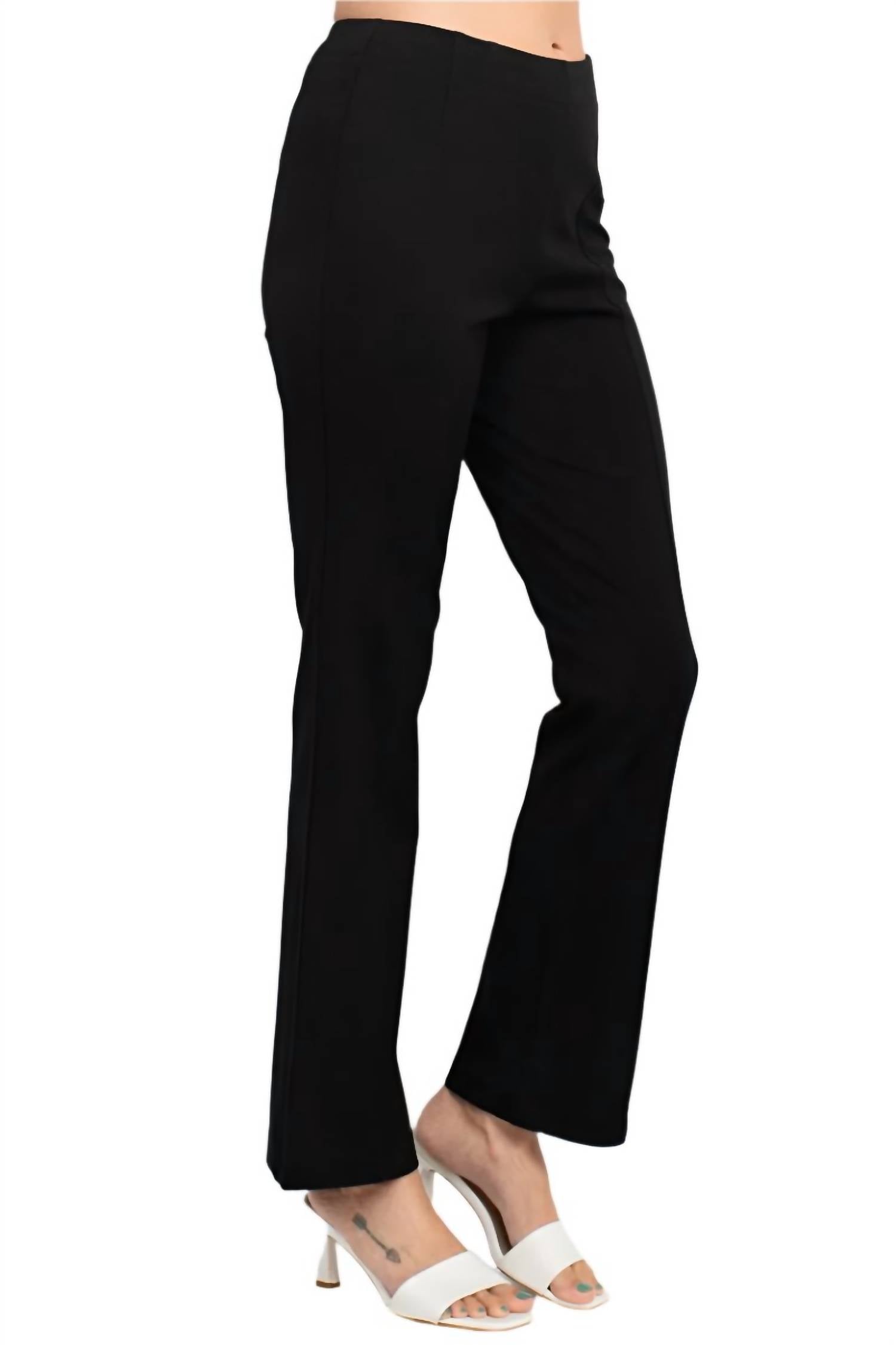 Hope & Harlow - Women's Mid Waist Solid Straight Leg Millennium Pants