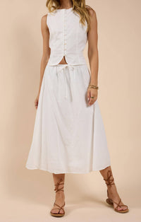 Sadie & Sage - Sundream Eyelet Drawstring Maxi Skirt