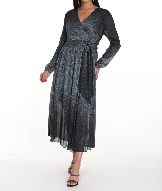 Frank Lyman - Metallic Long Sleeve Dress