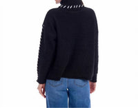 mudpie Fallon Contrast Sweater in black - women's sweater - detail view