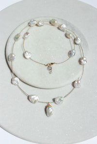 Bittersweet Designs Women's Hefty Pearl Spacer Necklace in white - women's jewelry
