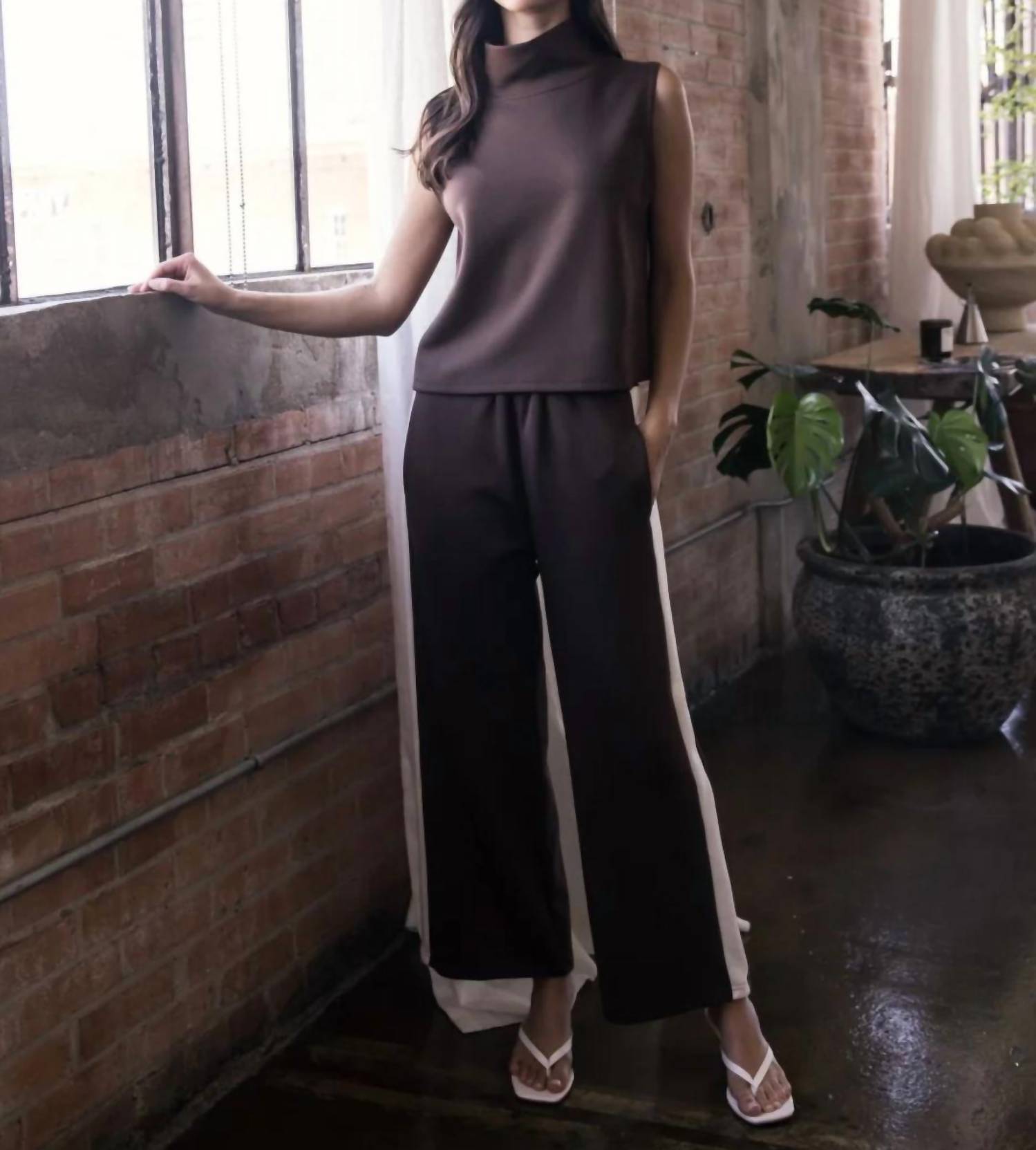 Before You Collection Butter Modal Sleeveless Pant Set in port - women's sleepwear