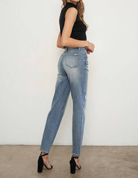 Insane Gene Girlfriend Crossover Jeans in light wash - women's jeans - alternate view