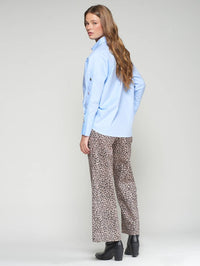 Vilagallo - Leopard High Waisted Wide Leg Trousers
