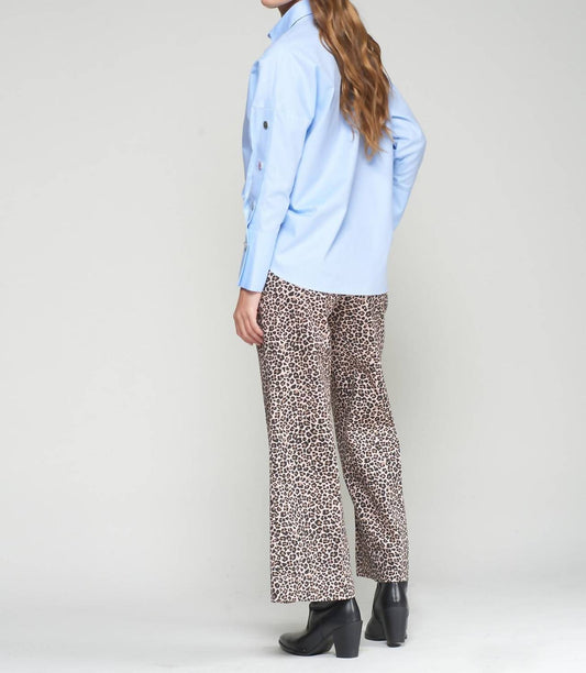 Vilagallo - Leopard High Waisted Wide Leg Trousers