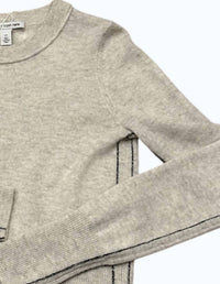 Autumn Cashmere - Women's Crew With Contrast Side Detail Sweater