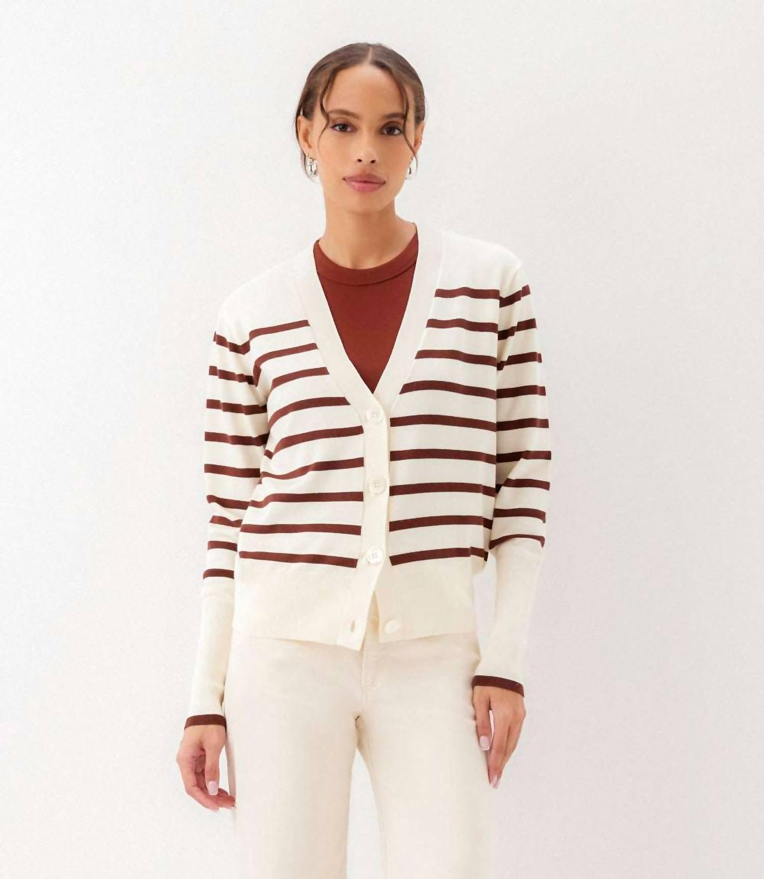 Karen Kane - Stripe Cardigan Sweater