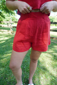 Olivaceous - High-rise Pocket Shorts