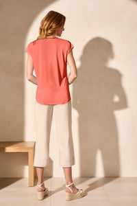 Tribal - V-Neck Cap Sleeve Top