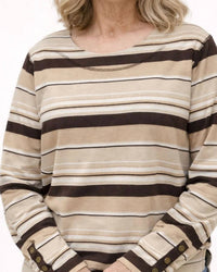 N Touch - Hickory Long Sleeve Button Accent Top