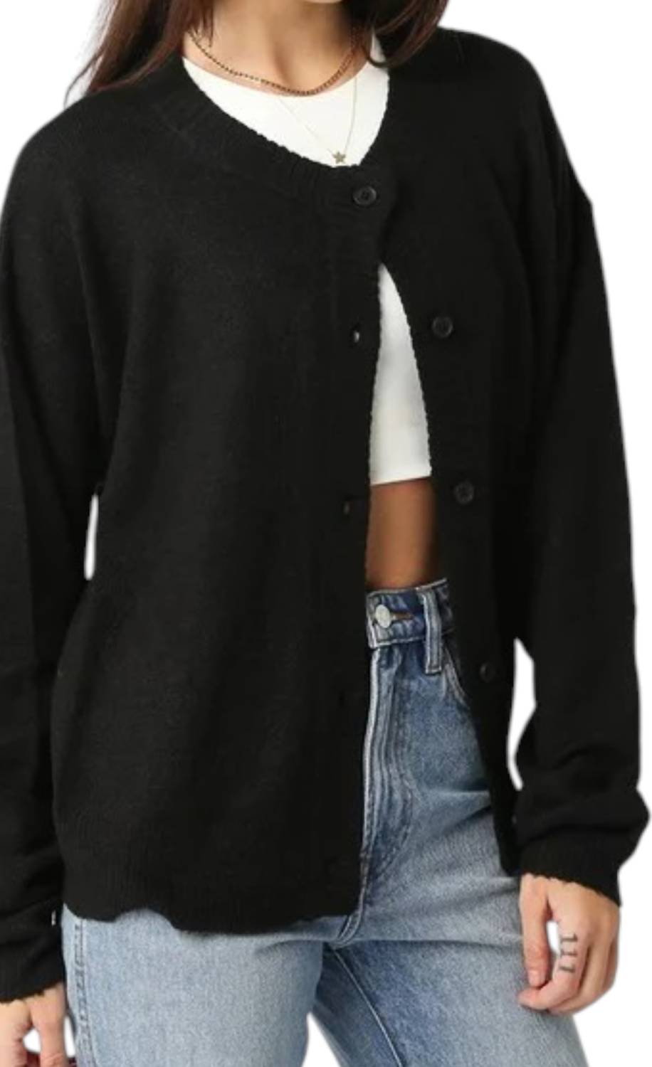OLIVACEOUS Gillian Sweater in black - women's sweater - detail view
