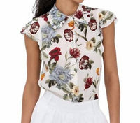 Alice + Olivia - Martell Flutter Sleeve Blouse