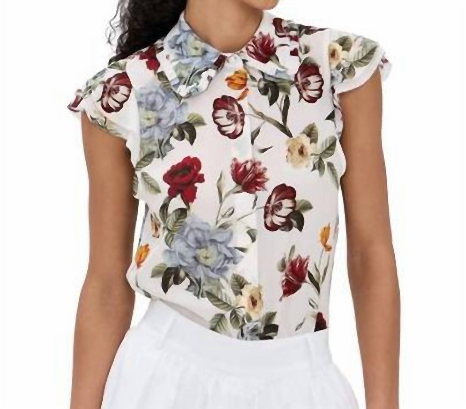 Alice + Olivia - Martell Flutter Sleeve Blouse