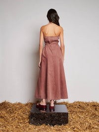 Ghospell - Britt Strapless Denim Midi Dress