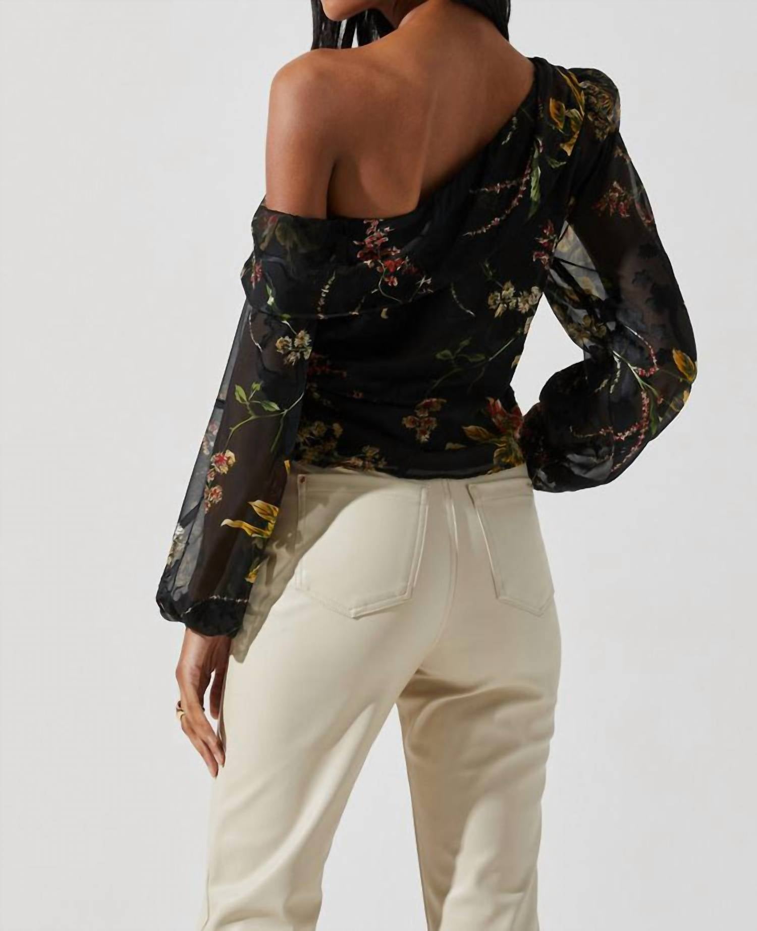 Astr - Reign Sheer Puff Sleeve Top