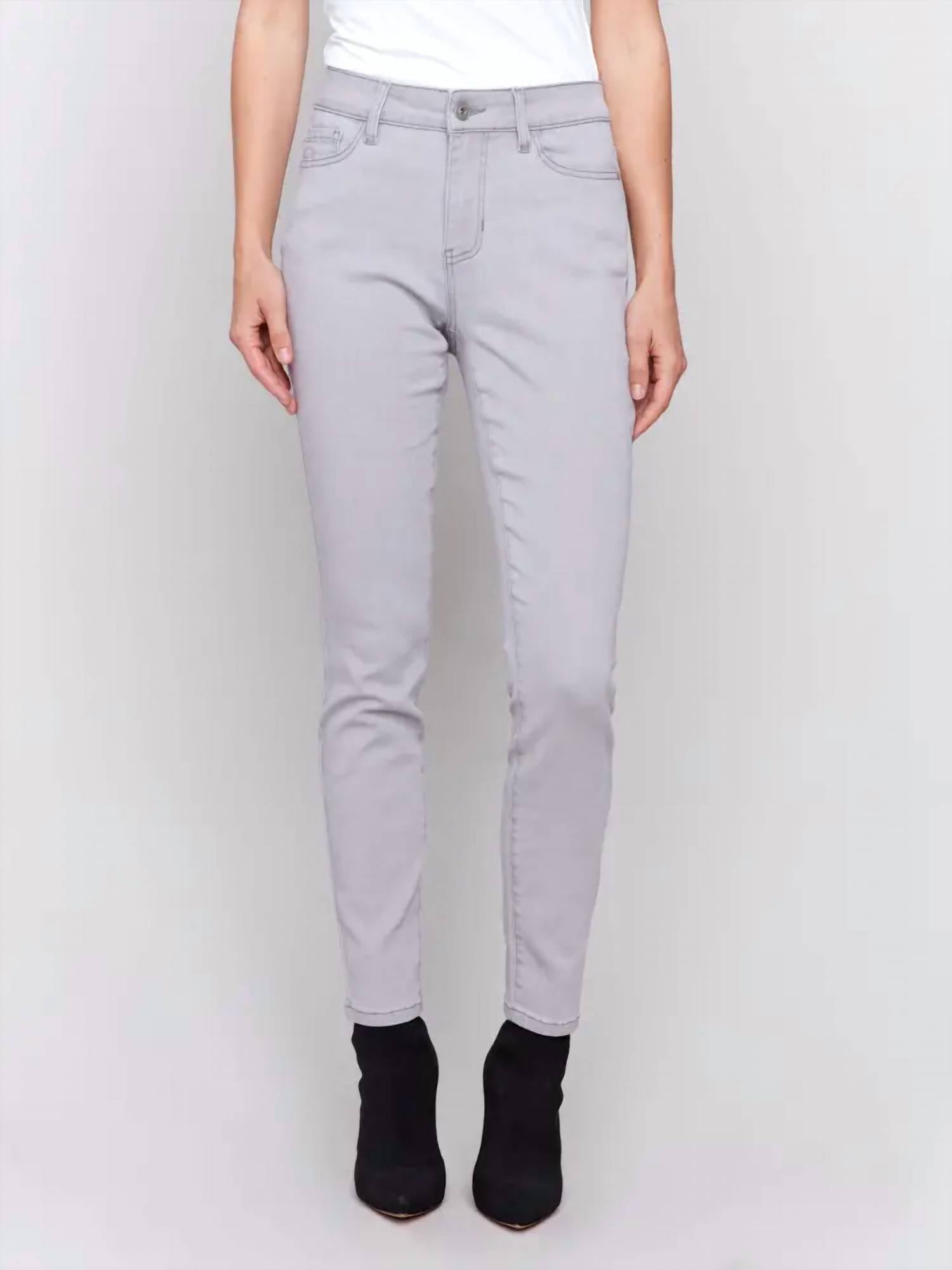 CHARLIE B Skinny Denim Jean in grey - women's jeans