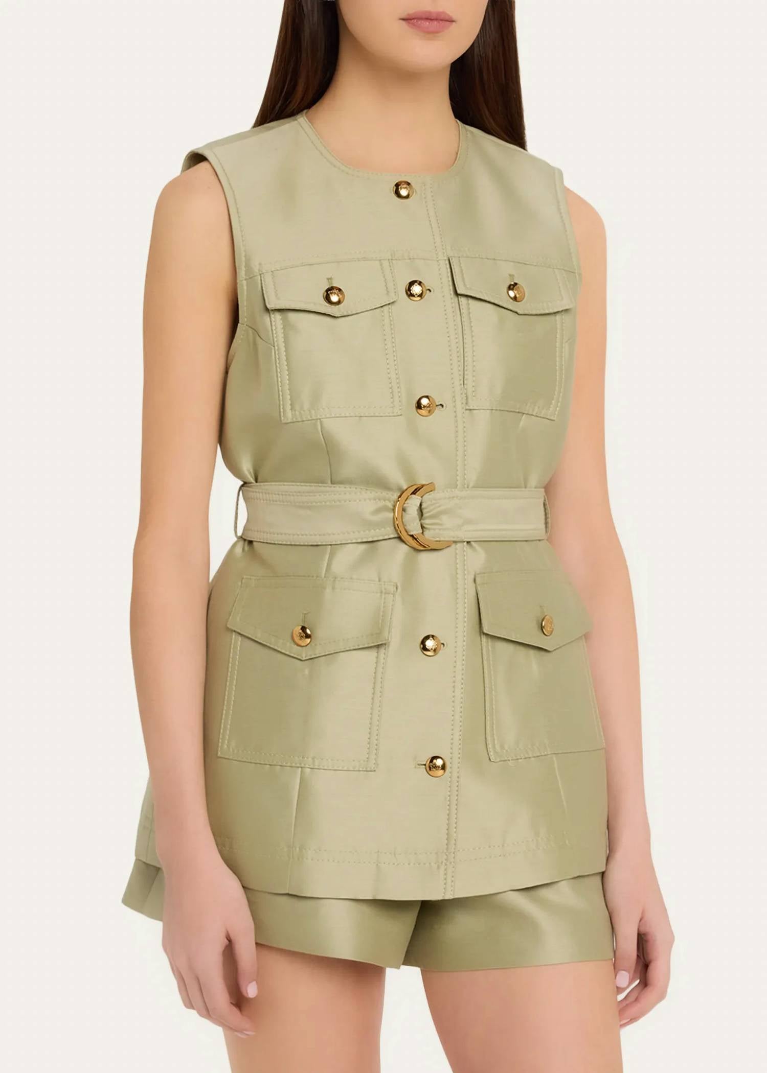 Zimmermann - Luna Wool Silk Utility Vest Top