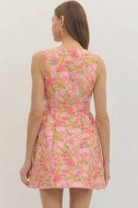 Entro - Garden Button Front Party Mini Dress