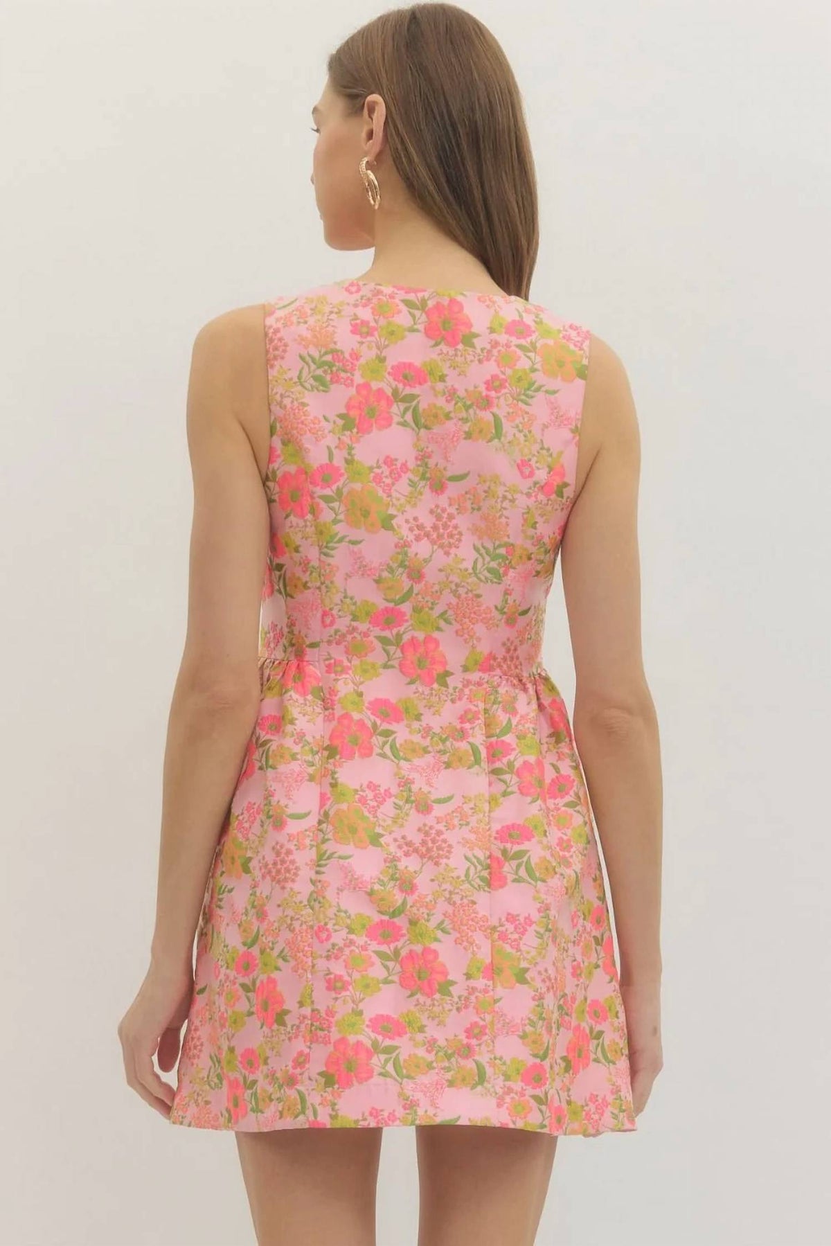 Entro - Garden Button Front Party Mini Dress