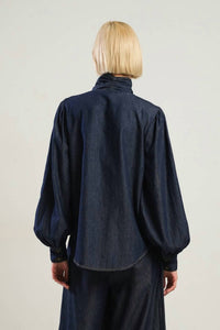 Flying Tomato - Chambray Bow Blouse