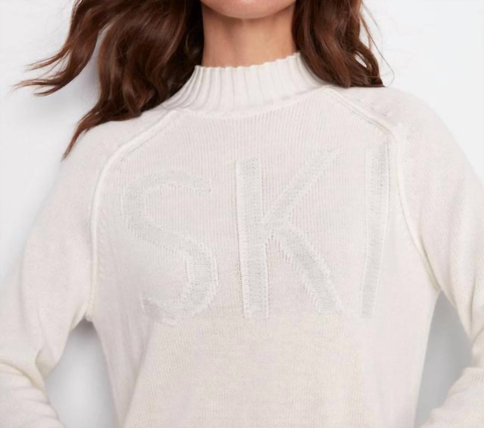 CHARLIE B Jacquard Mock Neck Ski Sweater in ecru - women's sweater - alternate view