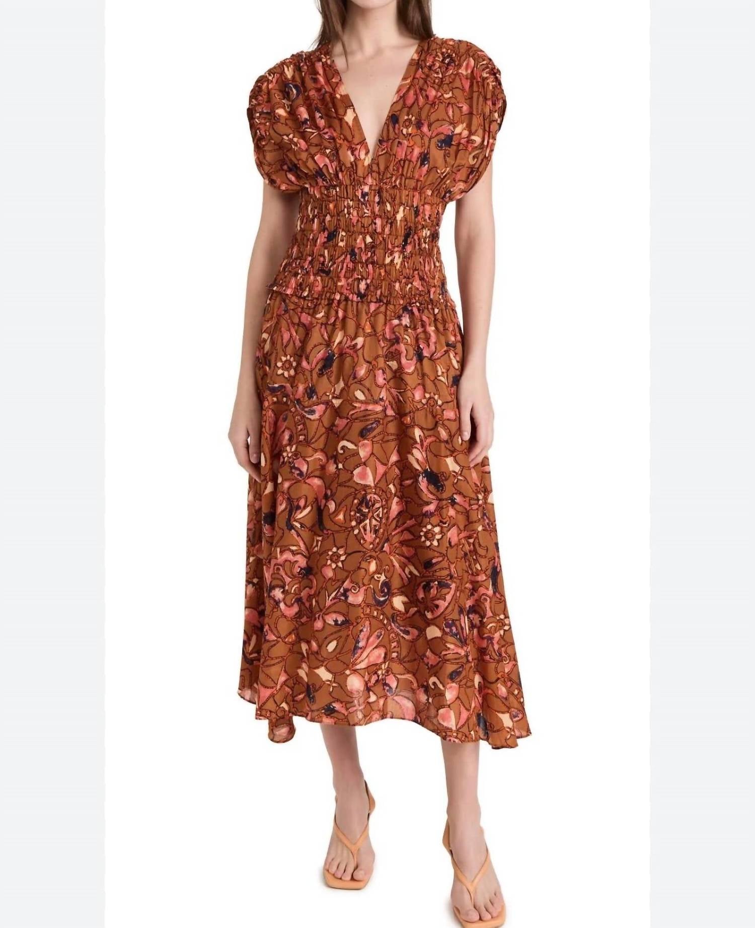 A.L.C. - Lucia Floral Smocked Midi Dress
