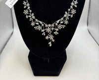 Eliot Danori - Women's Rhodium-plated Cubic Zirconia Flower Statement Necklace