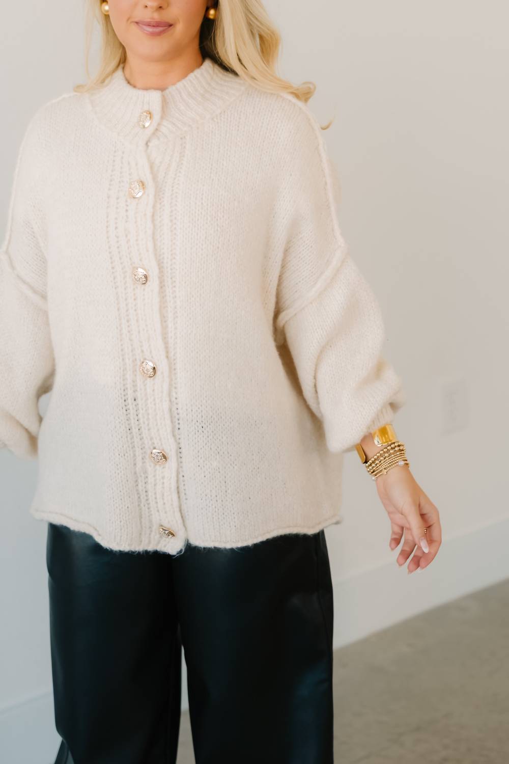 Scandal Italy - Naya High Neck Wool Cardigan