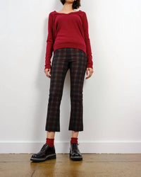 Avenue Montaigne Leo Cropped Flare Pants in scottich plaid - women's pants