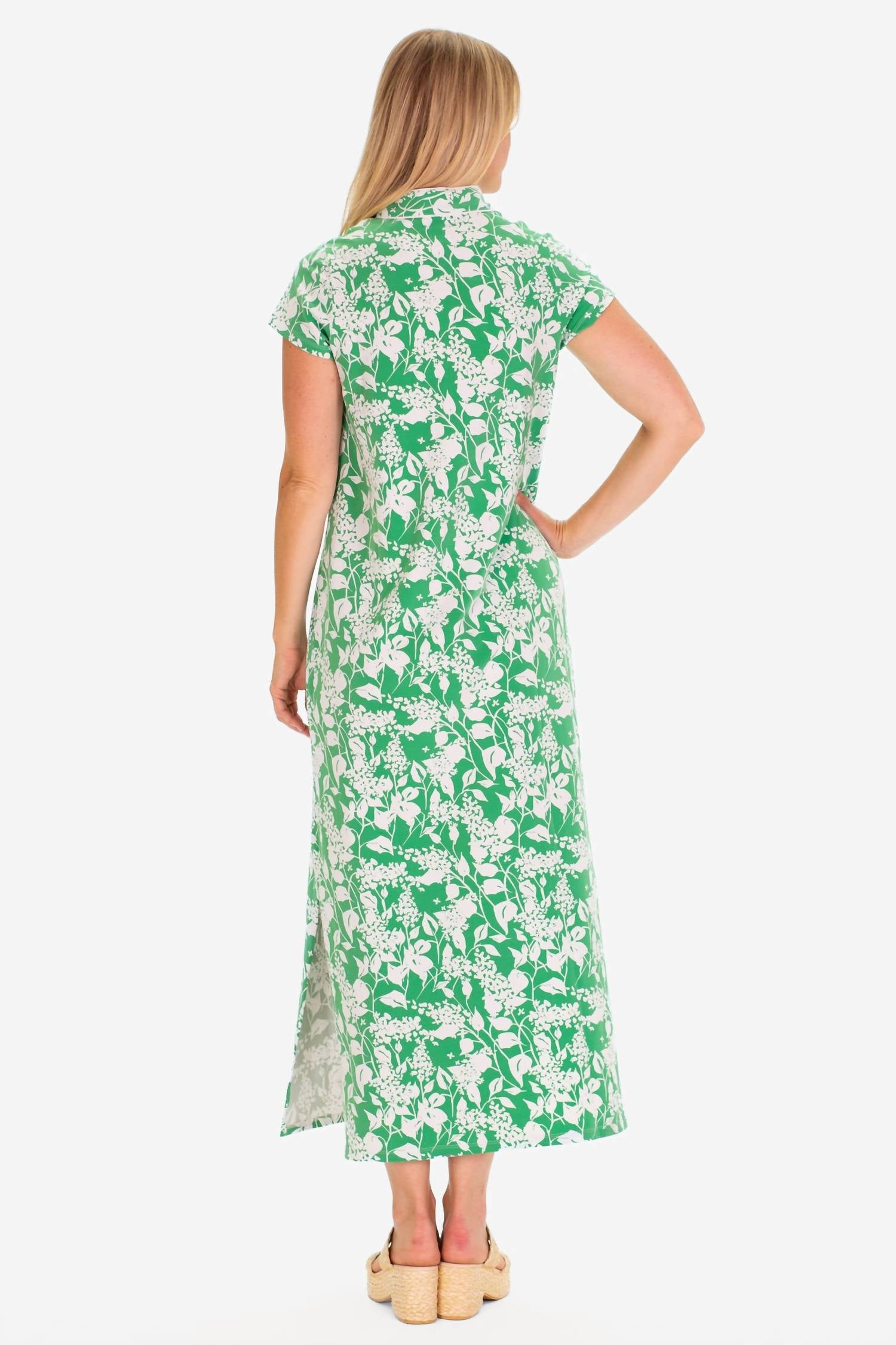 Duffield Lane Gaia Maxi Dress in green garden - women's dress - alternate view