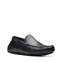 Clarks Men's Markman Seam Shoes in black - men's loafer - detail view