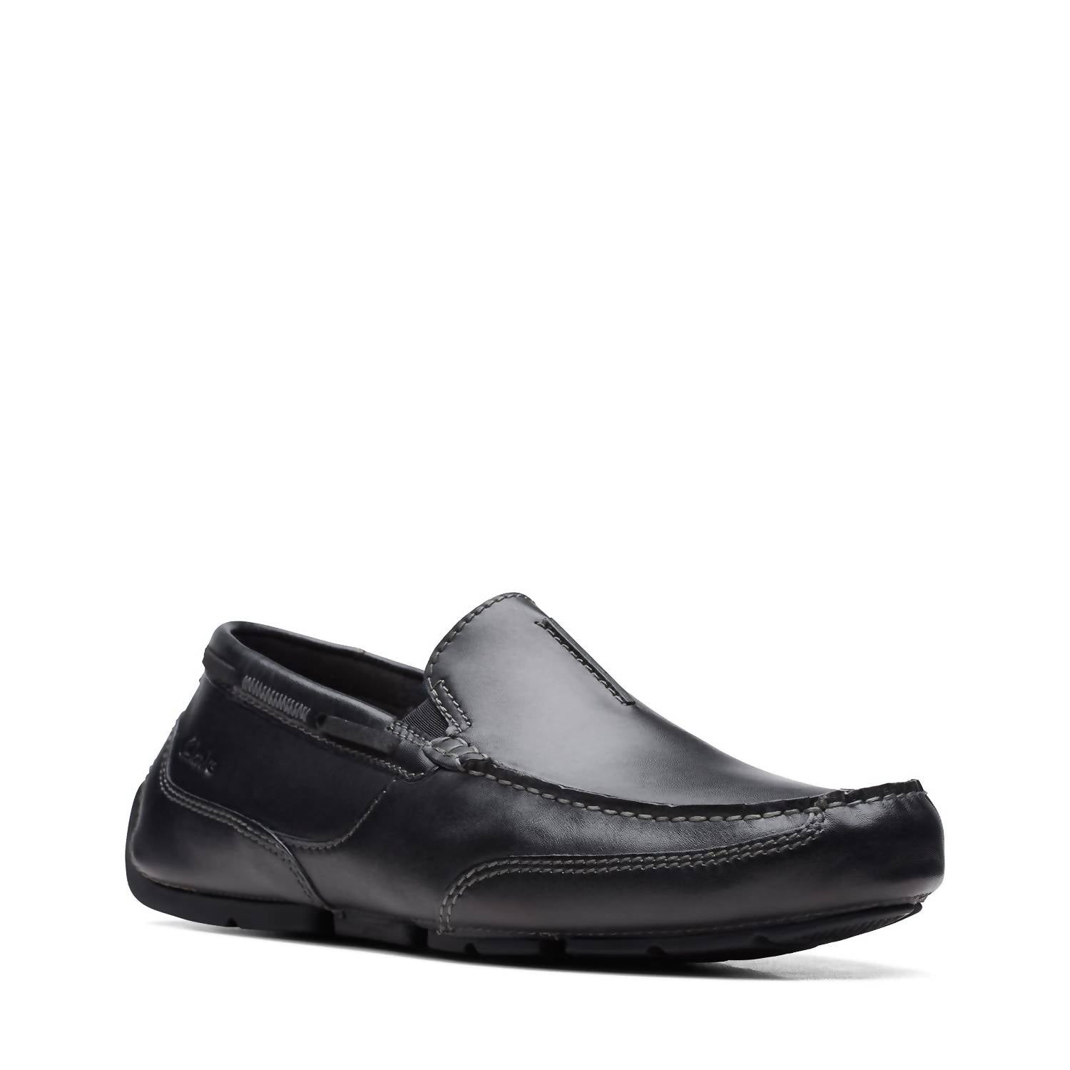 Clarks Men's Markman Seam Shoes in black - men's loafer - detail view