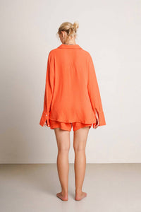 NOM Maternity Easy Shirt - Maternity in orange - women's shirt - alternate view